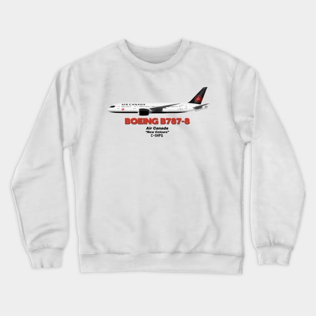 Boeing B787-8 - Air Canada "New Colours" Crewneck Sweatshirt by TheArtofFlying